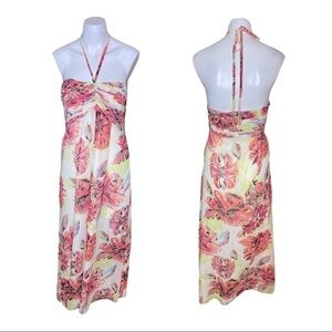 Lauren Conrad Dress Floral Bandeau Halter Tie Maxi Size 12